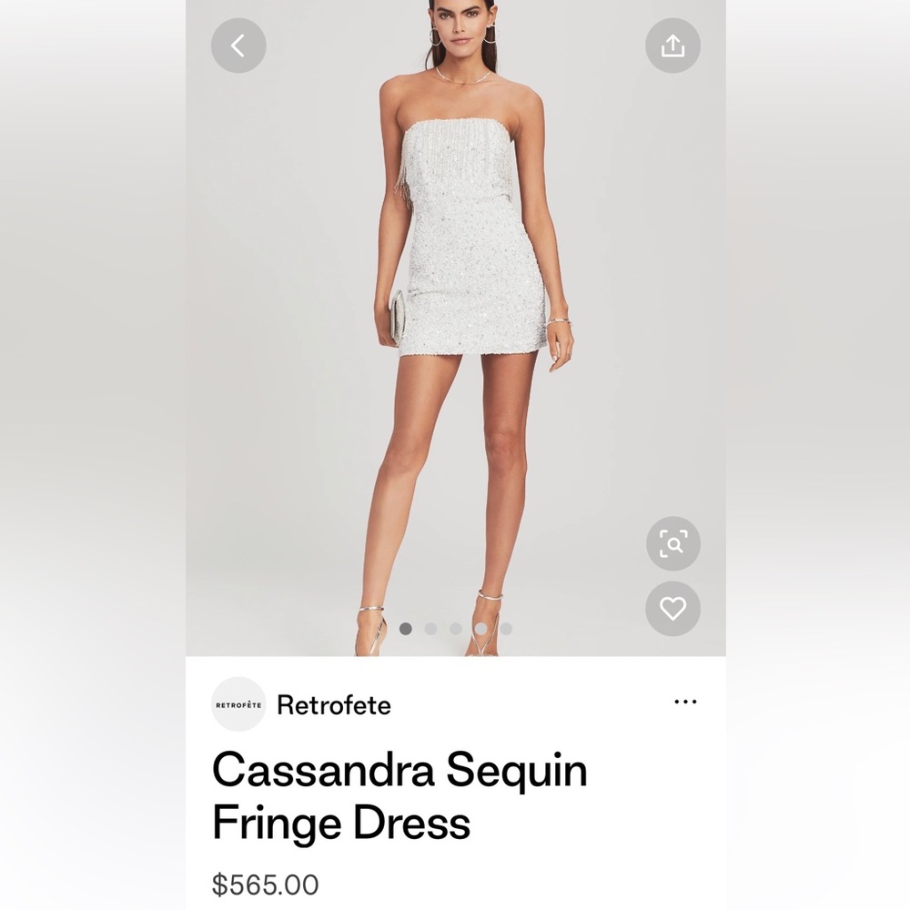 Retrofete Black Sequin Strapless Mini Dress